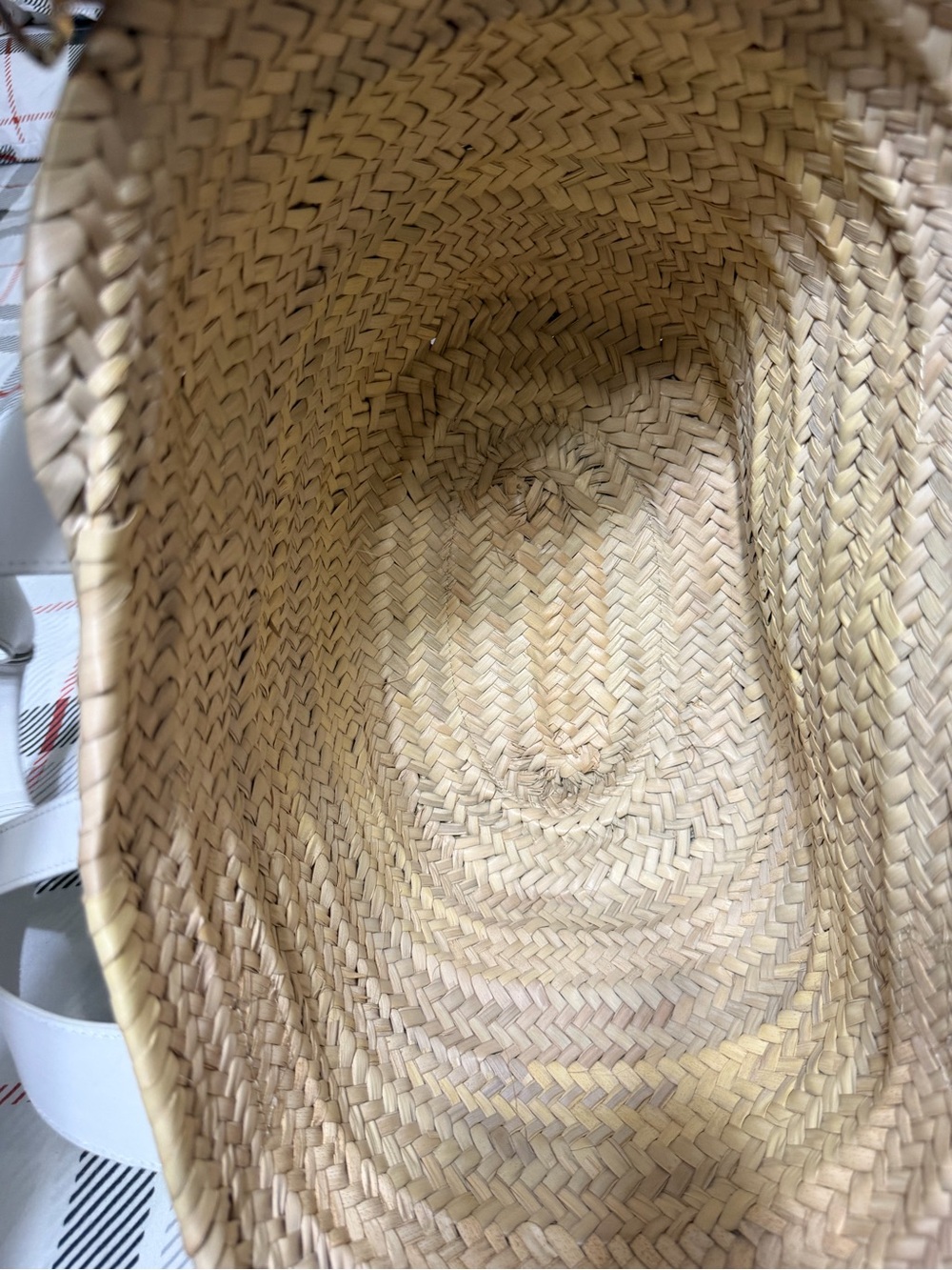 Chloé Sense Basket Tote Raffia with White Leather Straps - Picture 2 of 5